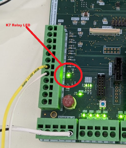 K7 relay LED on the main board
